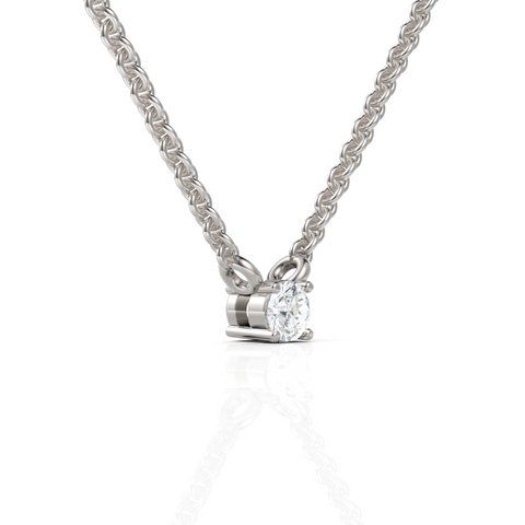 Round Lab Diamond Solitaire Pendant