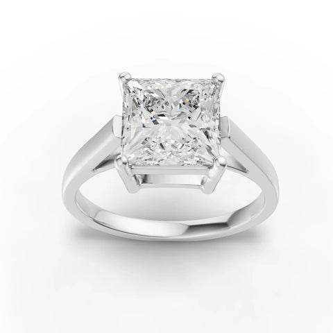 Princess Cut Lab Diamond Ring · Four-Prong Solitaire