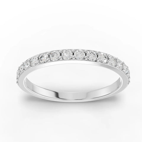 Round Lab Diamond Half Eternity Band · Classic Yellow Gold Wedding Ring