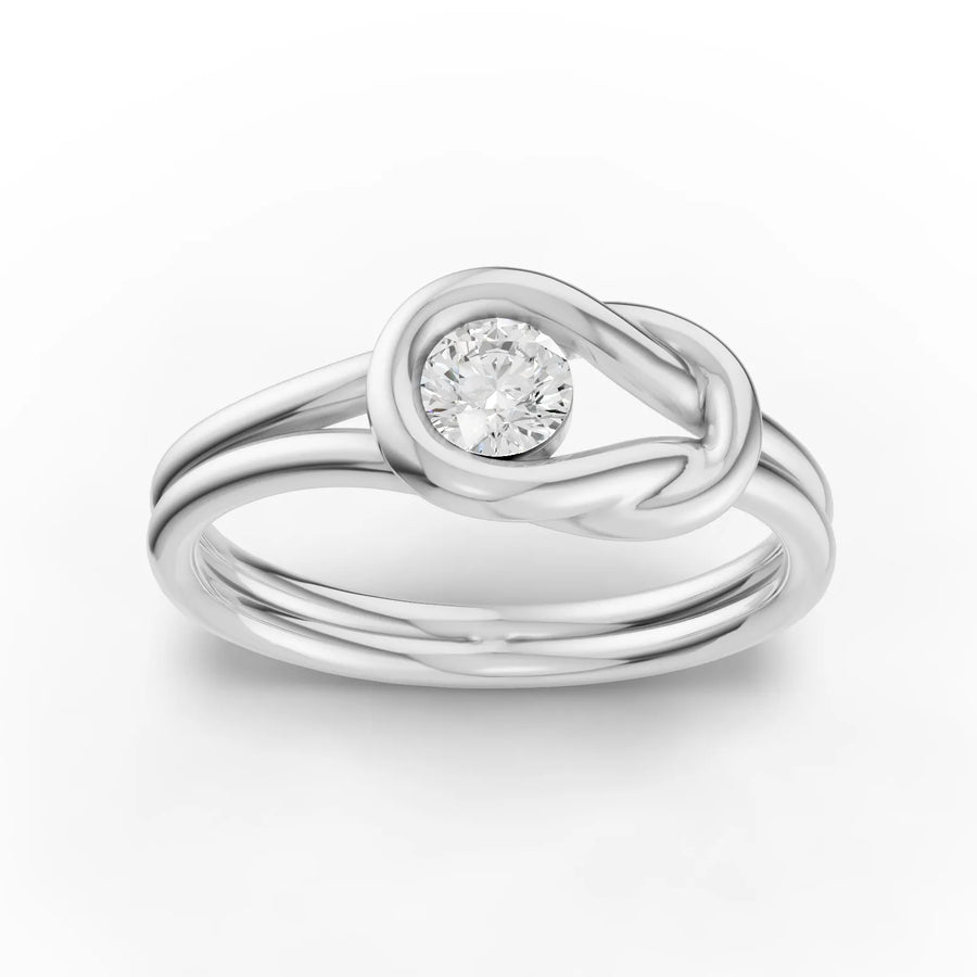 0.22 ct round lab-grown diamond solitaire ring with twist band and polished setting