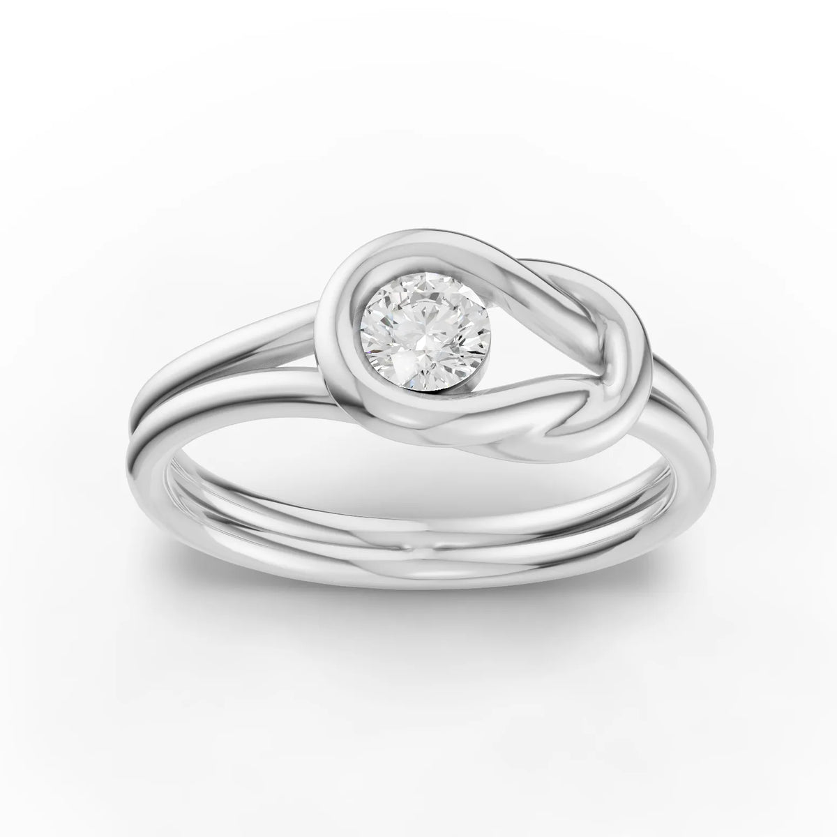 0.23 CT round lab-grown diamond ring white gold top view