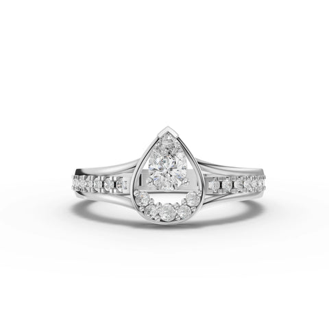 Pear-Cut Lab-Grown Diamond Teardrop Halo Ring