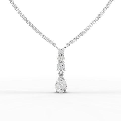 Pear-Cut Lab-Grown Diamond Drop Pendant Necklace