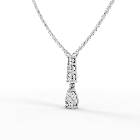 Pear-Cut Lab-Grown Diamond Drop Jewelry Set: Earrings, Pendant Necklace & Side-Stone Ring