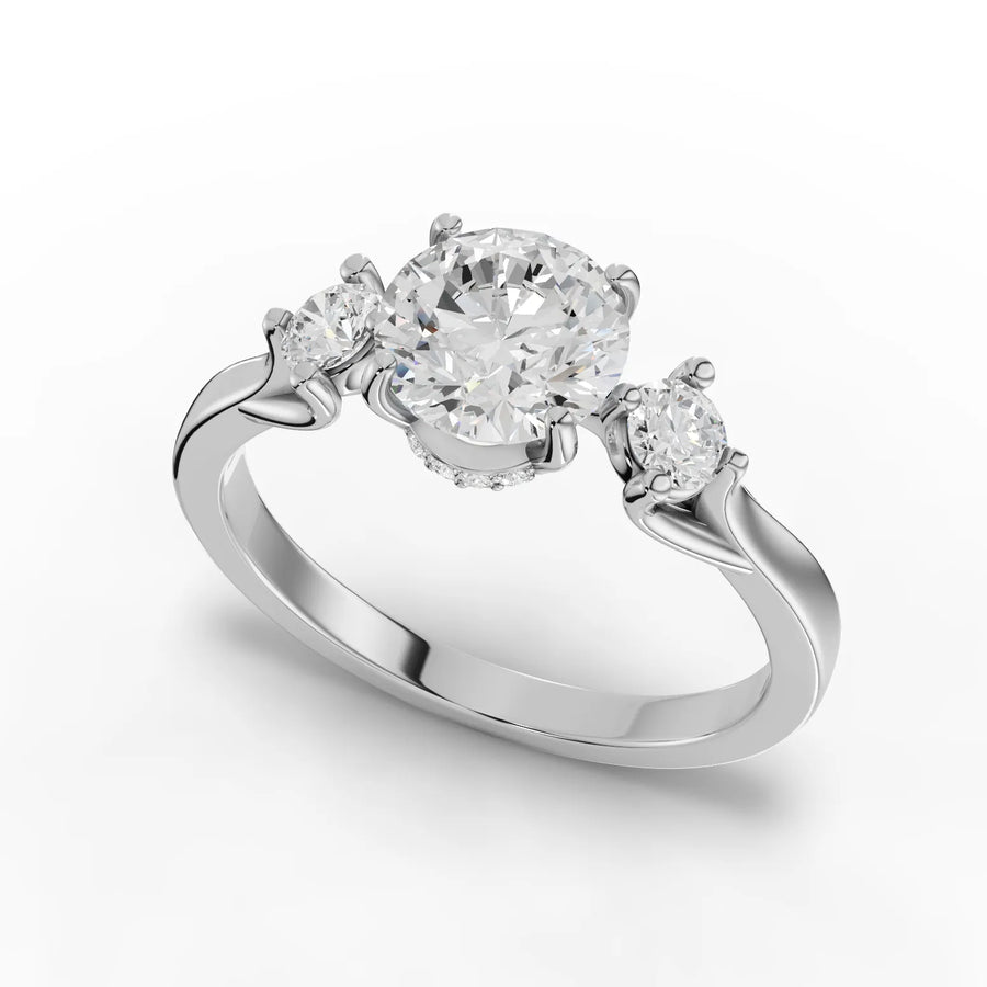 White gold prong geometry macro