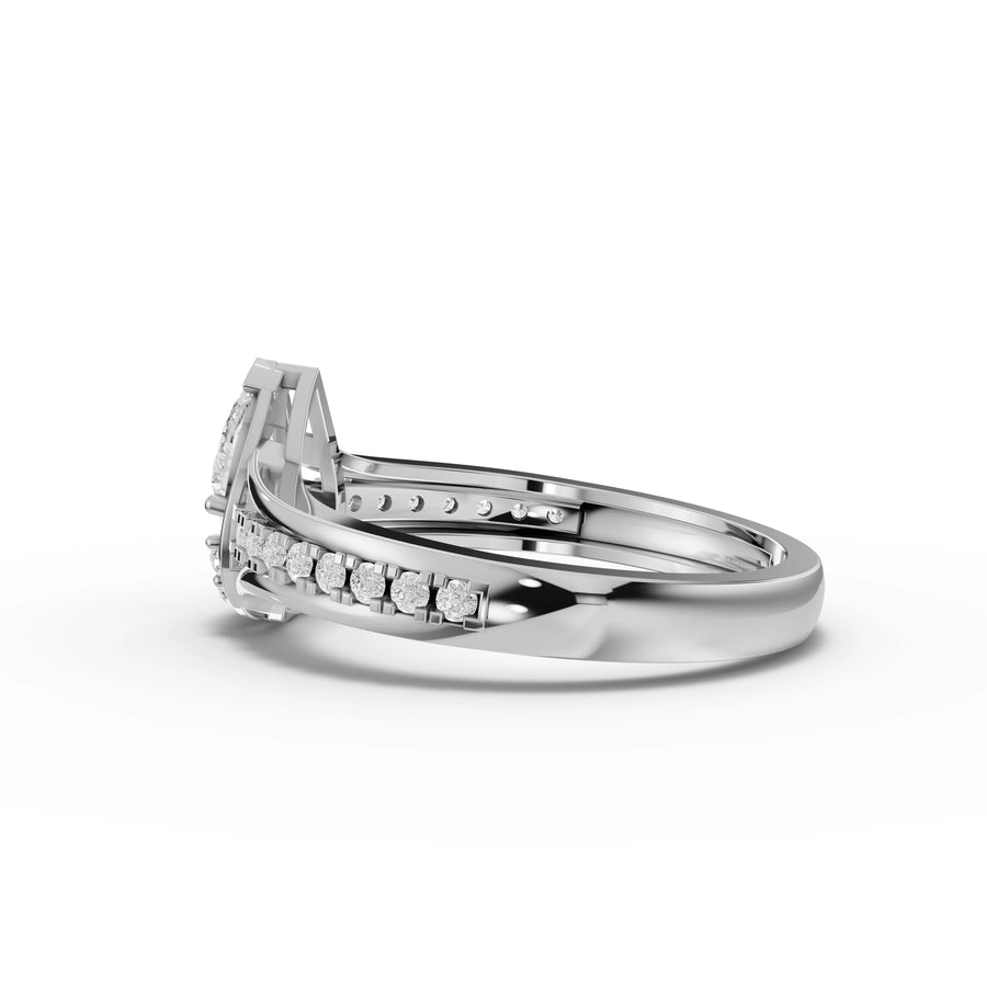 0.42 Ct Pear Lab Diamond Halo Ring