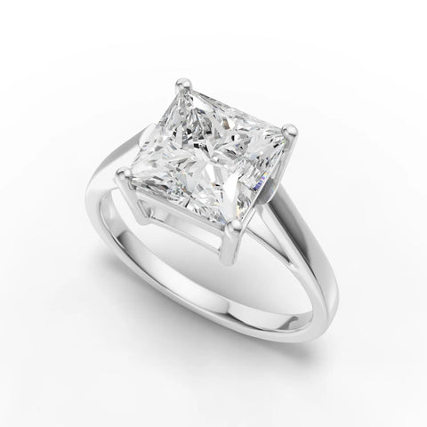 Princess Cut Lab Diamond Ring · Four-Prong Solitaire