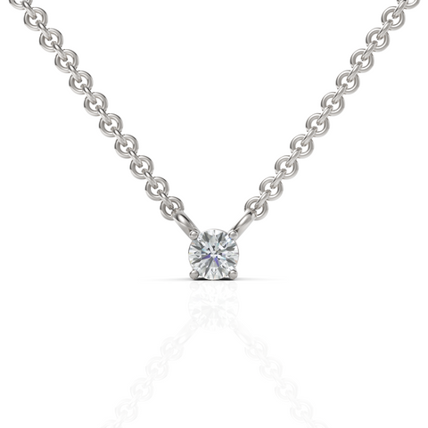 Round Lab Diamond Solitaire Pendant