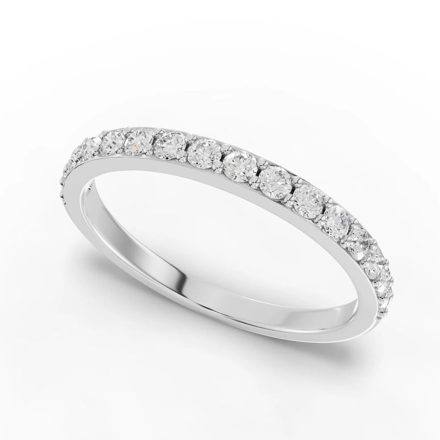 Half eternity band white gold angle