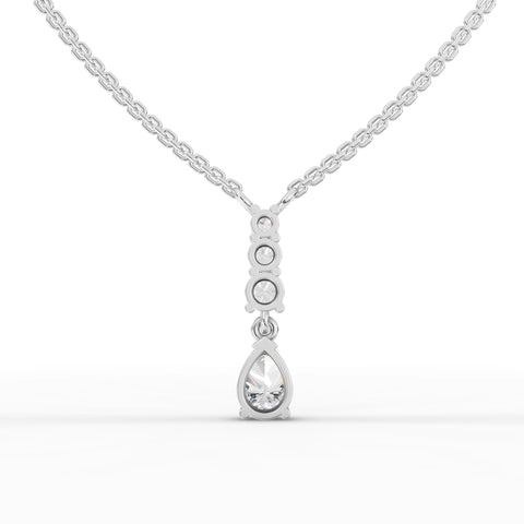 Pear-Cut Lab-Grown Diamond Drop Pendant Necklace