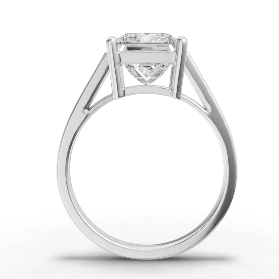 Princess solitaire ring white gold angle