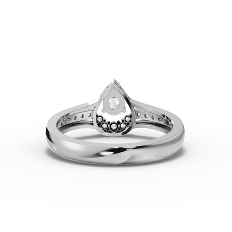 Pear-Cut Lab-Grown Diamond Teardrop Halo Ring