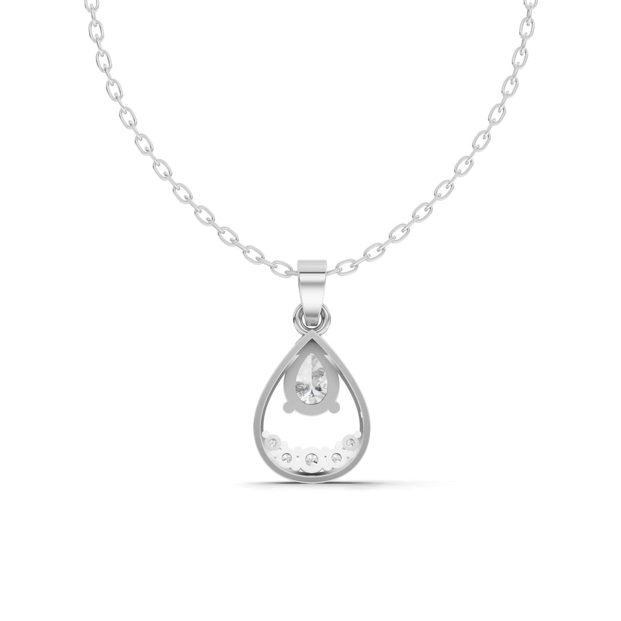 0.62 Ct Pear Lab Diamond Halo Pendant