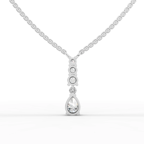Pear-Cut Lab-Grown Diamond Drop Jewelry Set: Earrings, Pendant Necklace & Side-Stone Ring