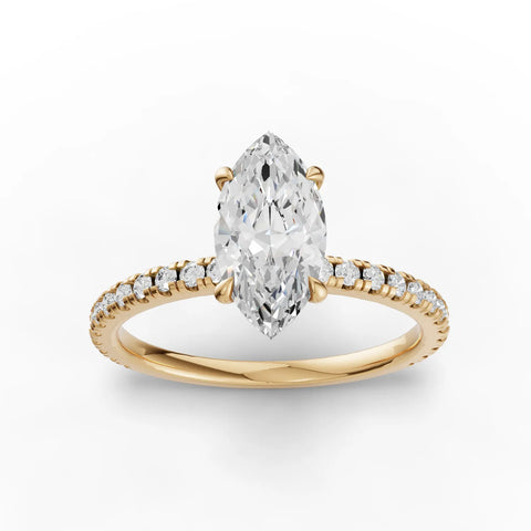 0.72 Ct Marquise Hidden Halo Pavé Ring
