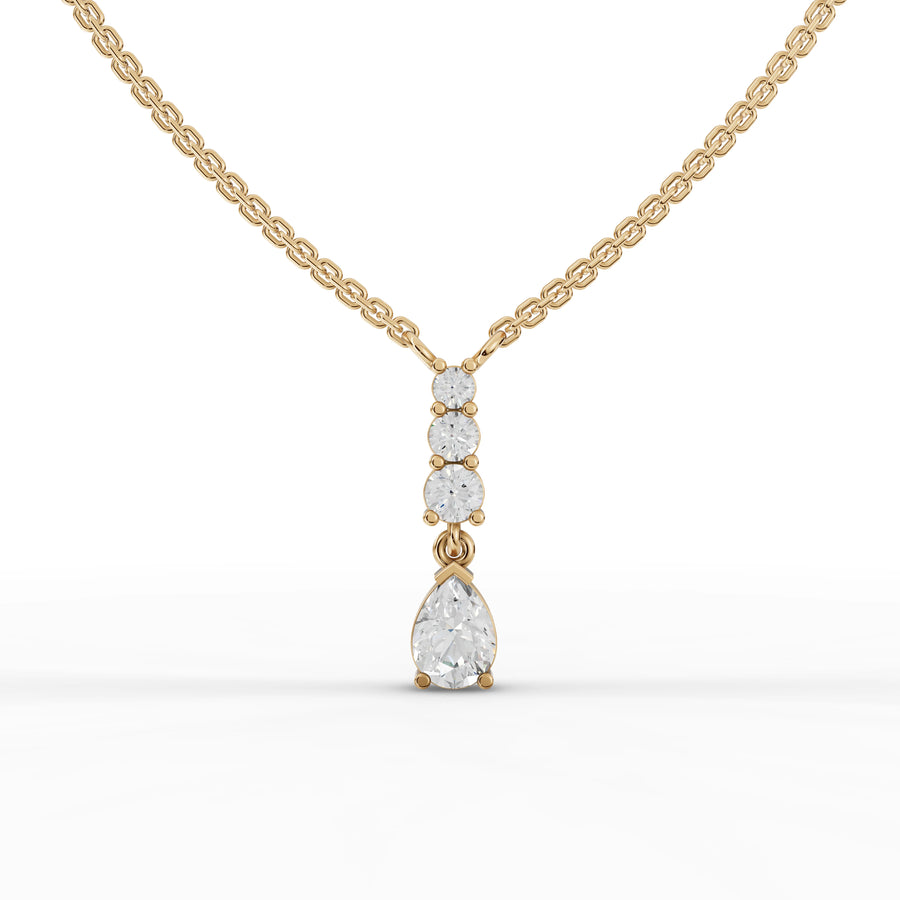 4.39 Ct Pear Solitaire Drop Lab Diamond Set