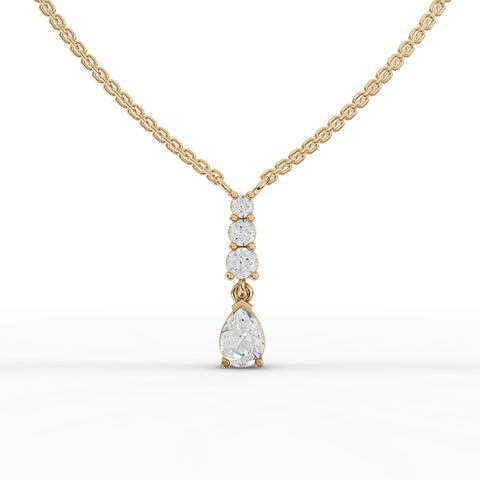 Pear-Cut Lab-Grown Diamond Drop Pendant Necklace