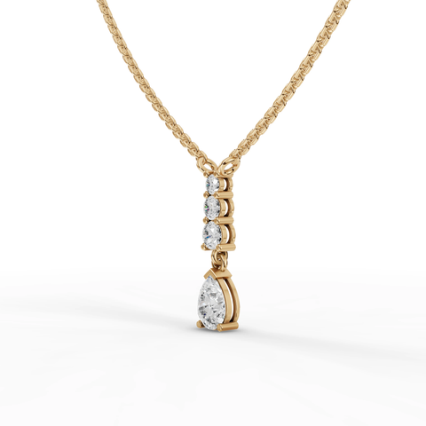 Pear-Cut Lab-Grown Diamond Drop Jewelry Set: Earrings, Pendant Necklace & Side-Stone Ring