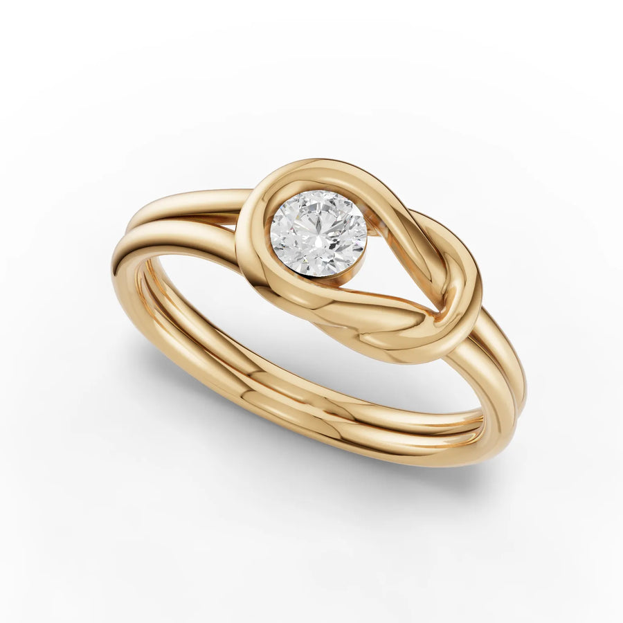 Solitaire ring yellow gold angle