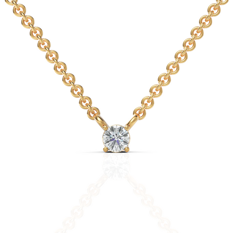 Round Lab Diamond Solitaire Pendant