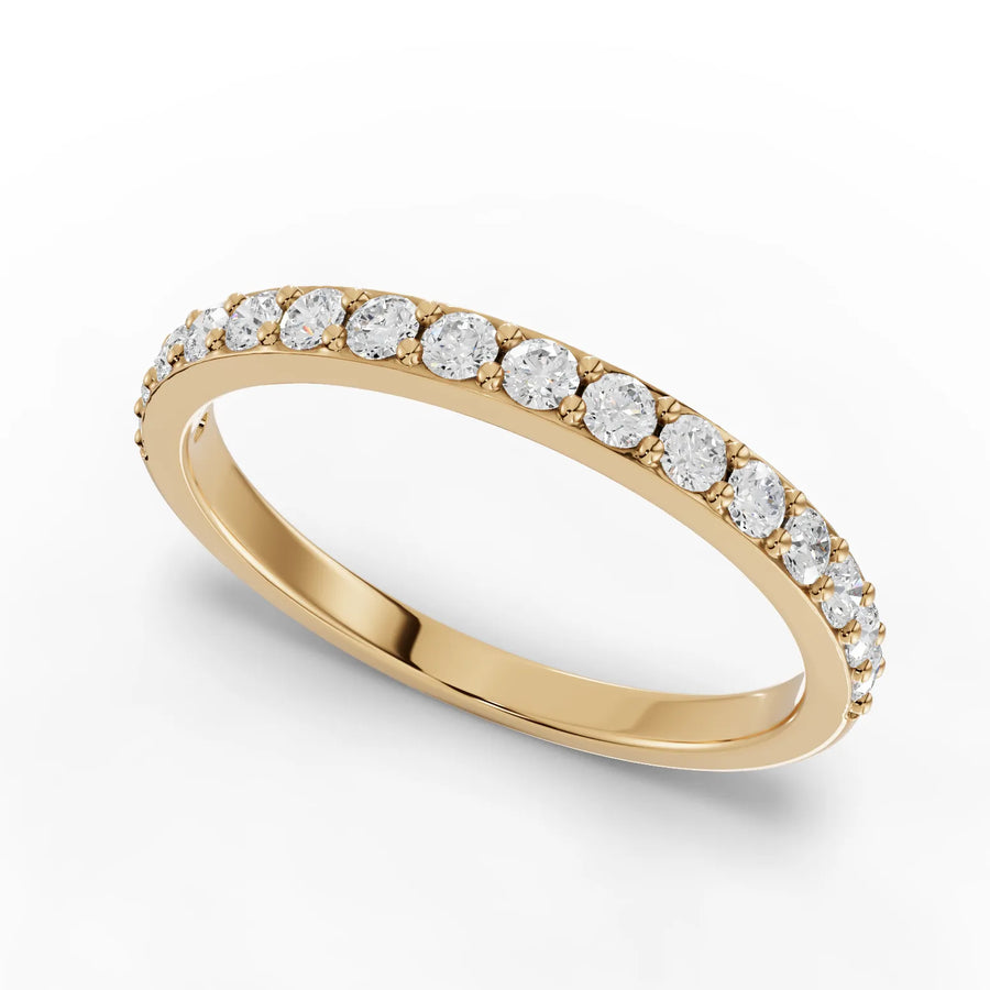 Yellow gold half eternity band angle
