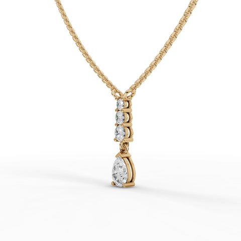 Pear-Cut Lab-Grown Diamond Drop Pendant Necklace