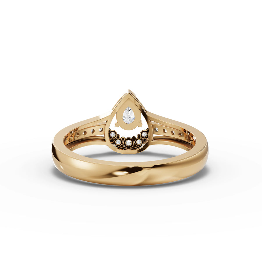 0.42 Ct Pear Lab Diamond Halo Ring
