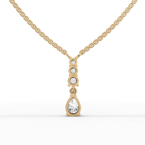 Pear-Cut Lab-Grown Diamond Drop Pendant Necklace