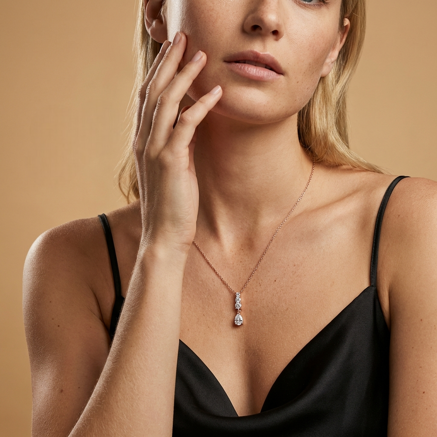 1.07 Ct Pear Lab Diamond Drop Pendant