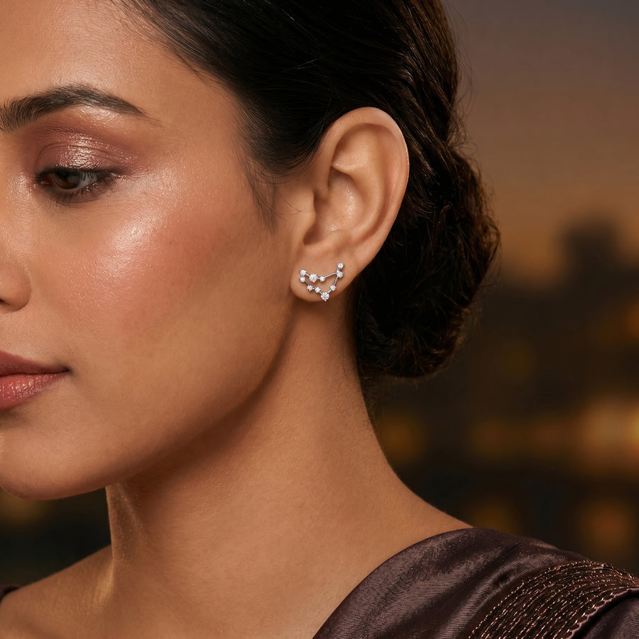0.45 Ct Capricorn Lab Diamond Earrings
