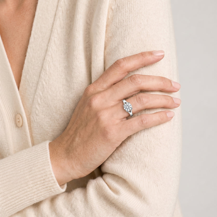1 Ct Round Solitaire Lab Diamond Ring