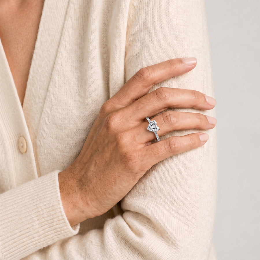 1.23 Ct Heart Hidden Halo Pavé Ring