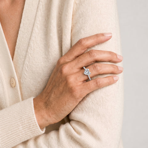 2.23 Ct Heart Hidden Halo Pavé Ring