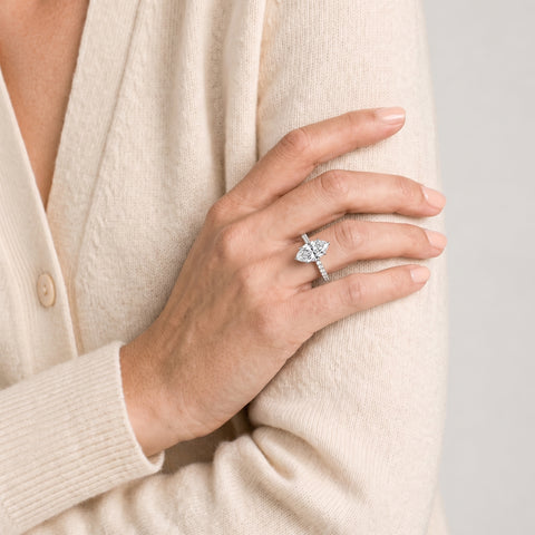1.73 Ct Marquise Hidden Halo Pavé Ring