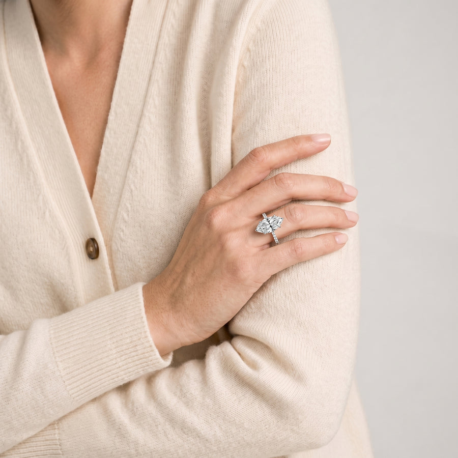 2.23 Ct Marquise Hidden Halo Pavé Ring