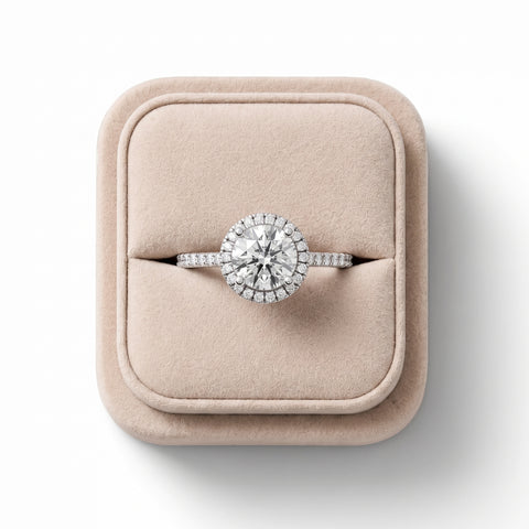 1.18 Ct Round Halo Lab Diamond Accent Band