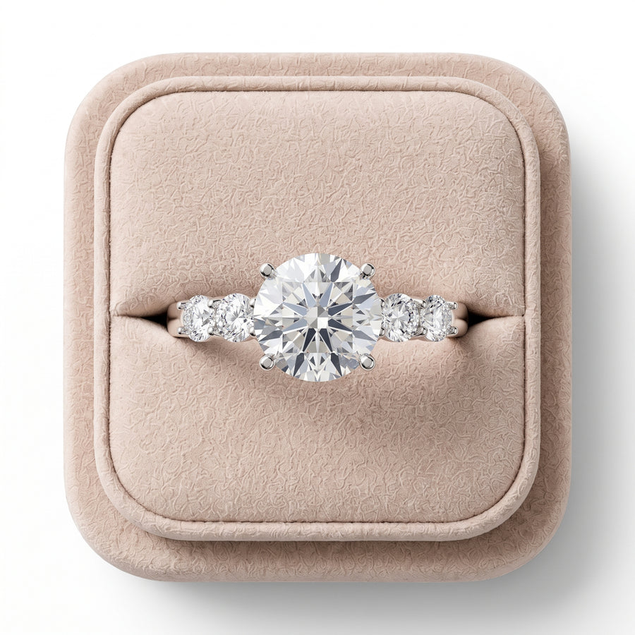 1.23 Ct Round Solitaire Lab Diamond Accent Band