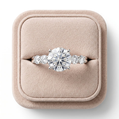 1.23 Ct Round Solitaire Lab Diamond Accent Band