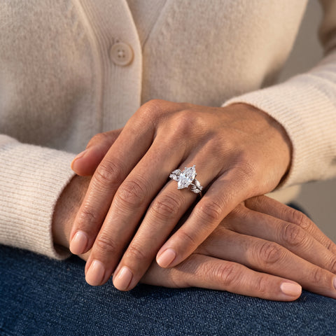 2.23 Ct Marquise Nature-Inspired Engagement Ring