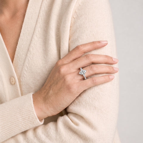 2.22 Ct Marquise Three-Stone Pavé Ring