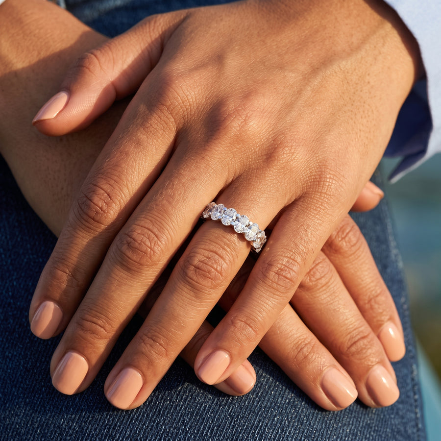 2.68 Ct Oval Baskets Set Full Eternity Ring