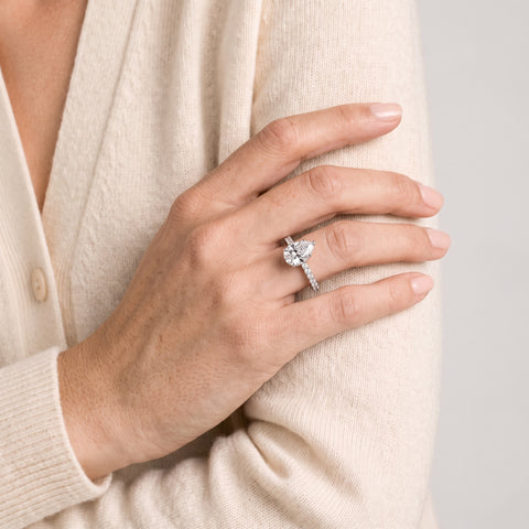 1.23 Ct Pear Hidden Halo Pavé Ring