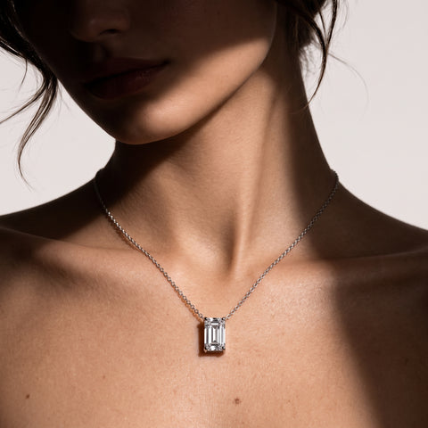 4.00 Ct Emerald Solitaire Pendant