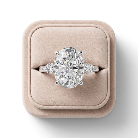 4.36 Ct Oval Three Stone Lab Grown Diamond Ring