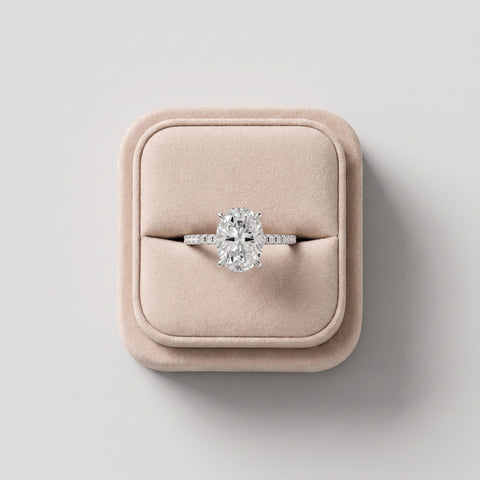 1.67 Ct Oval Solitaire Pavé Lab Grown Diamond Ring