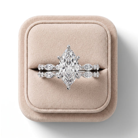 1.61 Ct Marquise With Side Diamond Band Ring