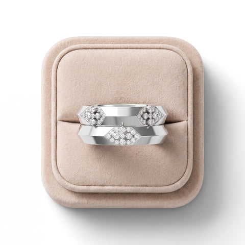 0.17 Ct Geometric Cluster Lab Grown Diamond Band Ring