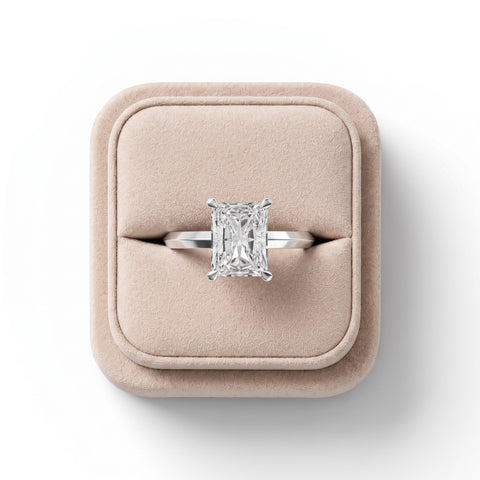 2.06 Ct Radiant Solitaire Hidden Halo Lab Diamond Ring