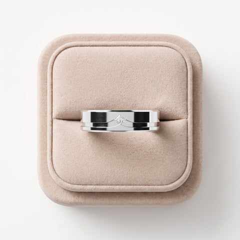 0.05 Ct Princess Flush Set Lab Diamond Wedding Band