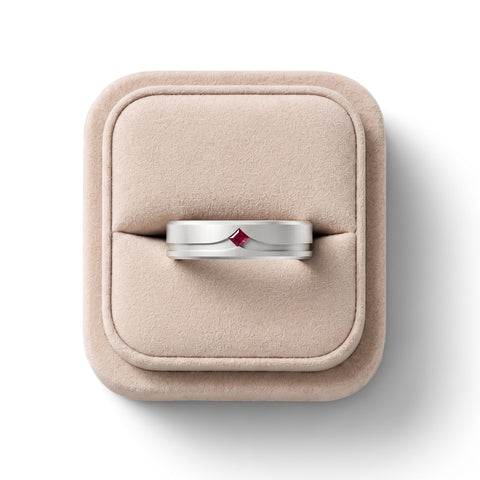 0.05 Ct Princess Flush Set Lab Diamond Wedding Band